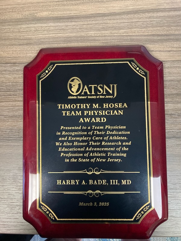 Dr. Timothy Hosea Team Physician Award